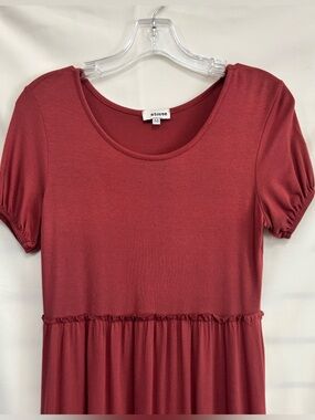 storee Scoop Neck Babydoll Dress - Deep Wine Red
